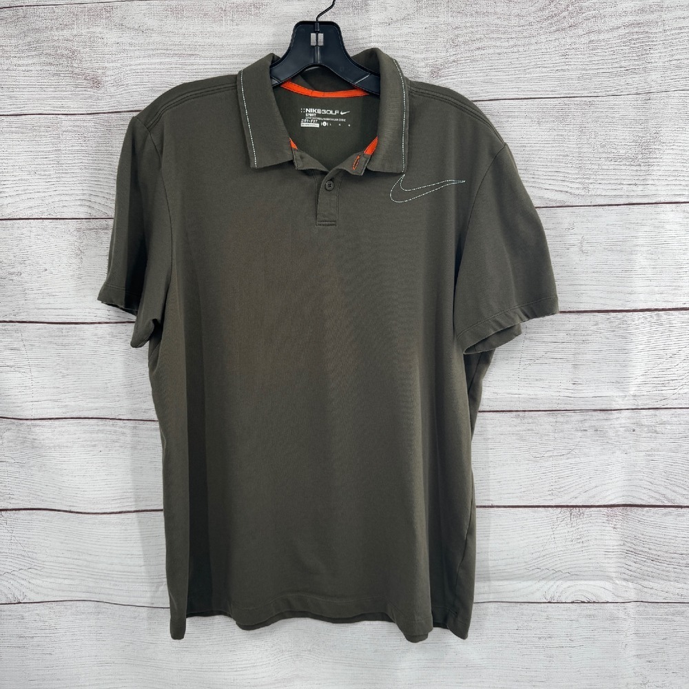 Nike Golf Sport Polo Shirt Dri-FIT Athletic Fit Embroidered Logo Mens Size Large